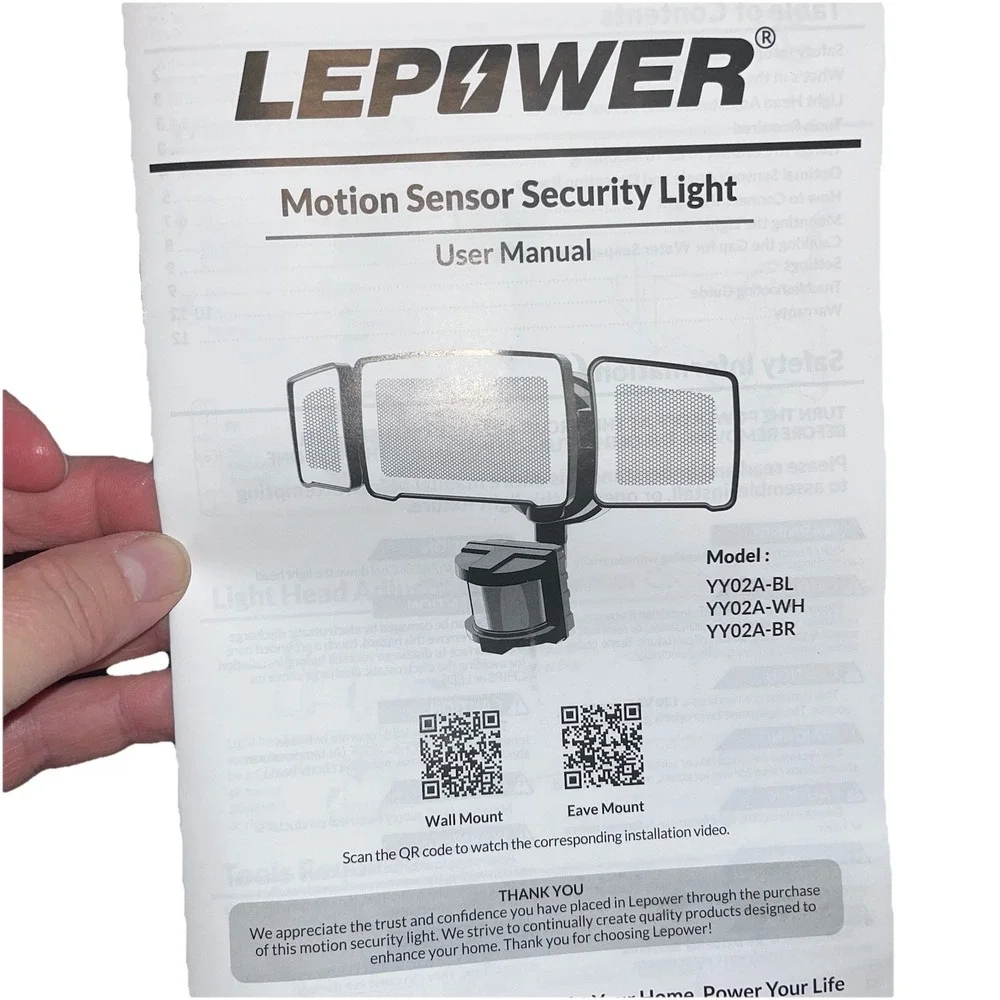 LEPOWER LED Security Flood Light Motion Sensor Outdoor Waterproof New